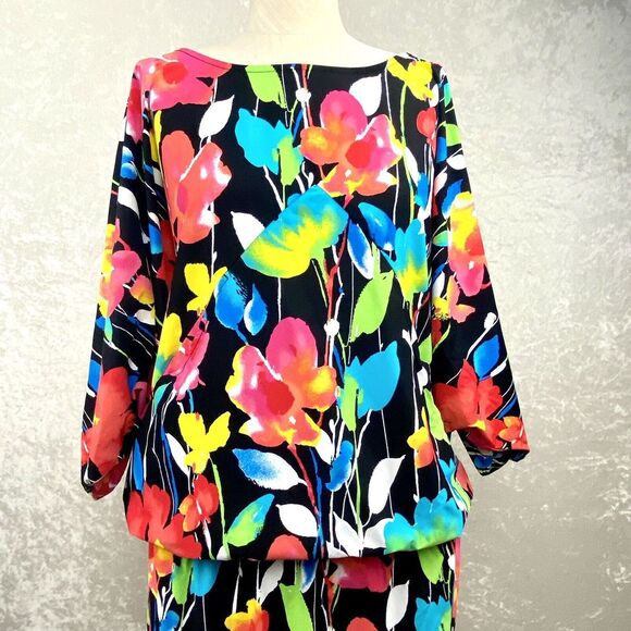 Anne Cole Swim Cover Up Size S/M Kangaroo Pouch Caftan Beach Stretch - Picture 2 of 14